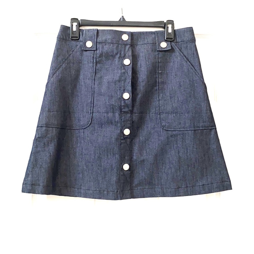NY&Company denim skirt with silver button detail